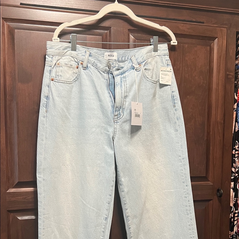 pistola Light Blue Straight Leg High-Rise Jeans - Picture 1 of 7